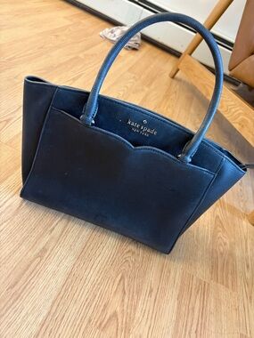 kate spade Black Scalloped Top Handle Tote